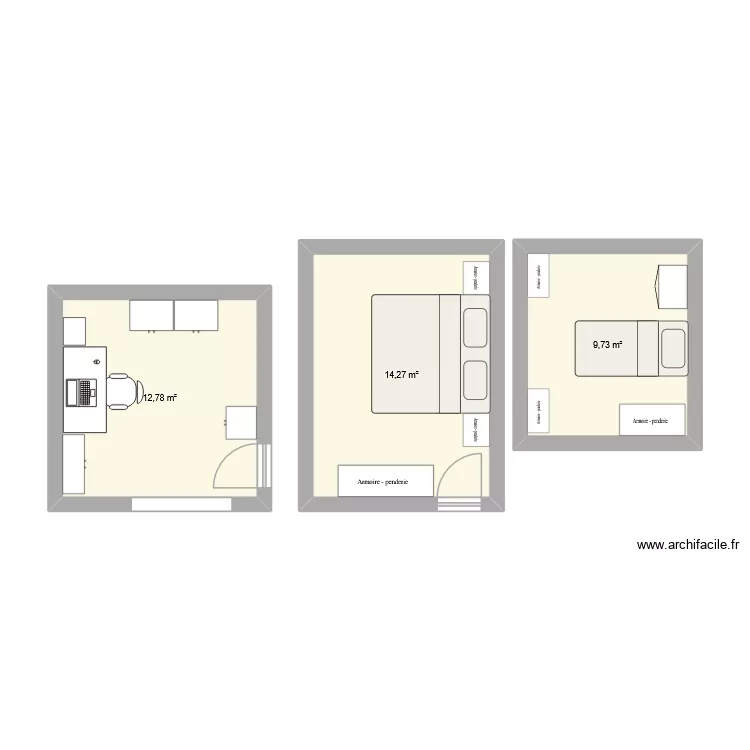 Plan &eacute;tage. Plan de 3  et 37 m²