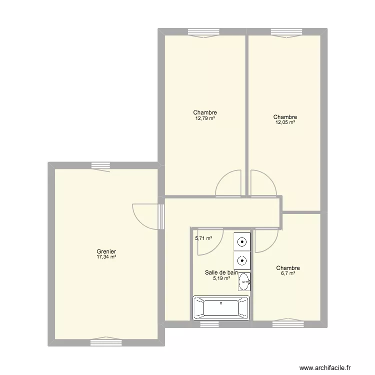 maestre R+1. Plan de 6  et 60 m²