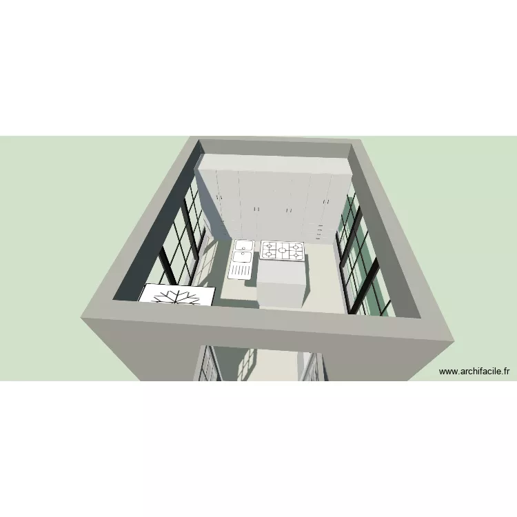 CUISINE FAAA. Plan de 1 Pièce et 16 m² CUISINE FAAA. Plan de 1 Pièce et 16 m²