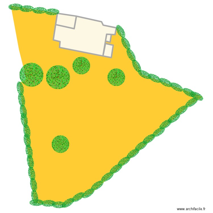 plan avec végétation. Plan de 4 pièces et 151 m2