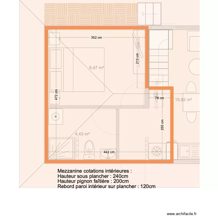 bungalow 1 chambre Pae Miti 3. Plan de 