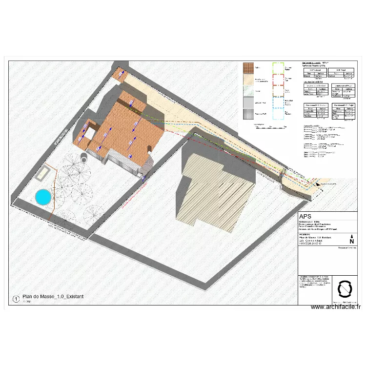 maison 1. Plan de 1  et 4 m²