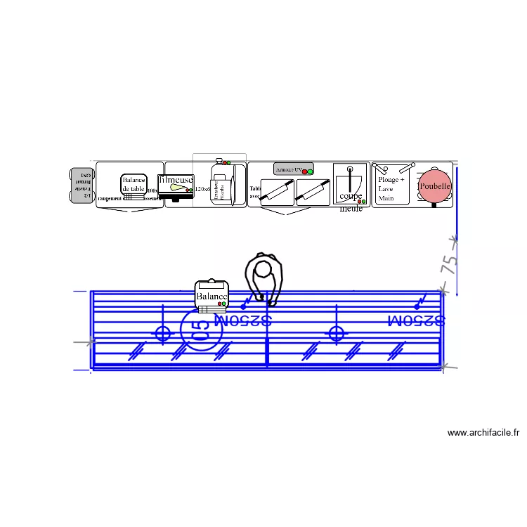Arri&egrave;re Trad HU Colmar. Plan de 