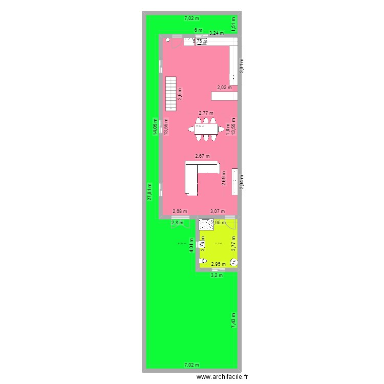 TranoVaovao. Plan de 3 pièces et 181 m2