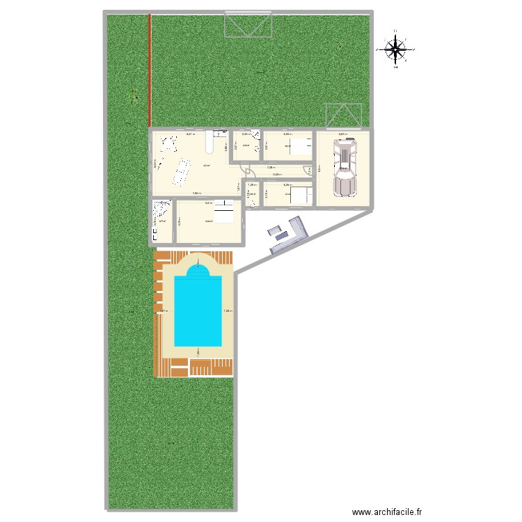 projet1. Plan de 8 pièces et 135 m2