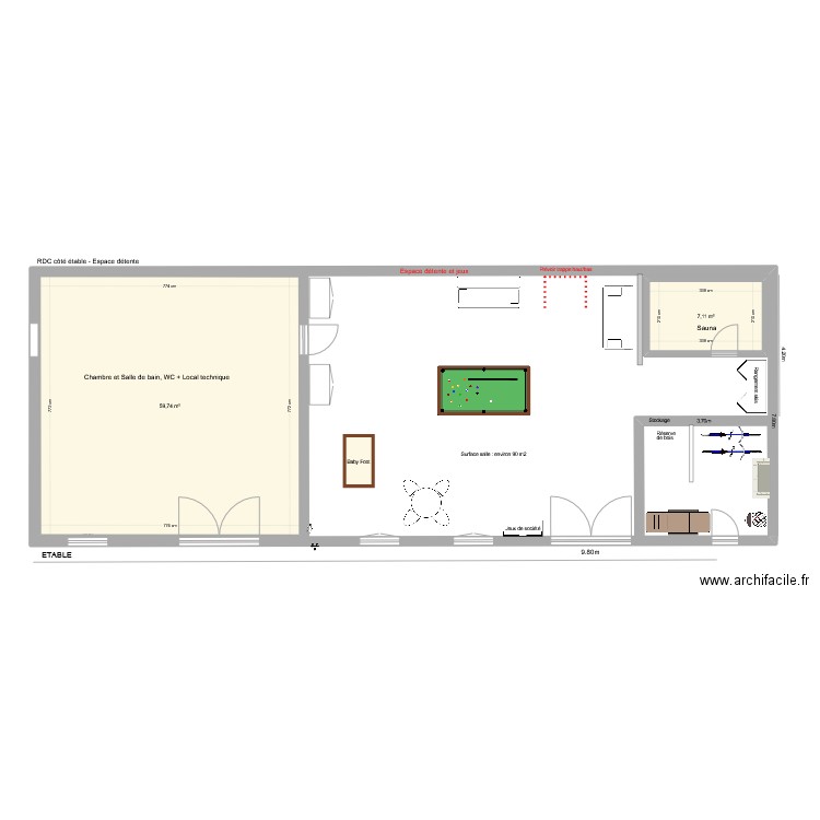 Aménagement étable 21-12-2023. Plan de 0 pièce et 0 m2