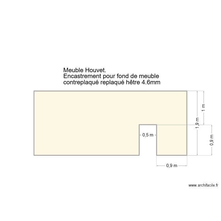 meuble houvet. Plan de 1 pièce et 8 m2