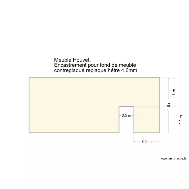 meuble houvet. Plan de 1  et 8 m²