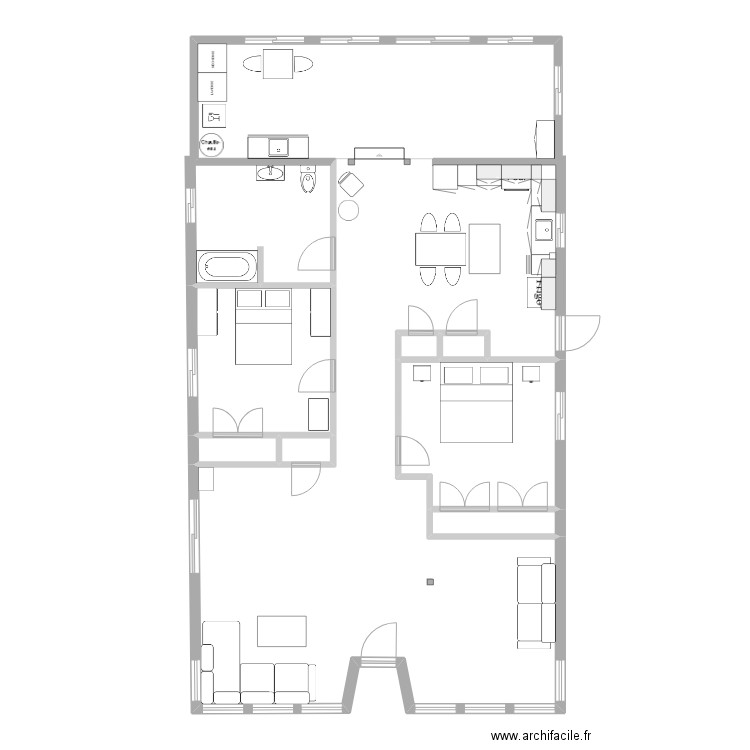 Dionne Gauthier 001. Plan de 7 pièces et 30 m2