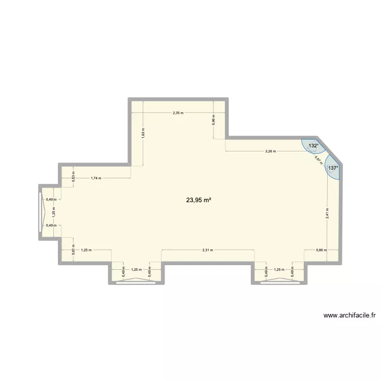 Cote Terrasse. Plan de 1  et 24 m²