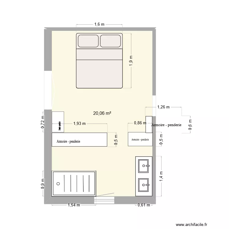 Chambre parental 2026 AUTRE. Plan de 1 Pièce et 20 m² Chambre parental 2026 AUTRE. Plan de 1 Pièce et 20 m²