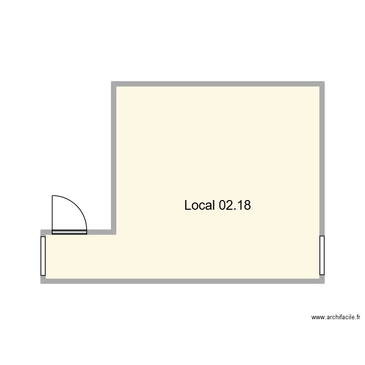 Local 02.18 SMB. Plan de 1 pièce et 23 m2
