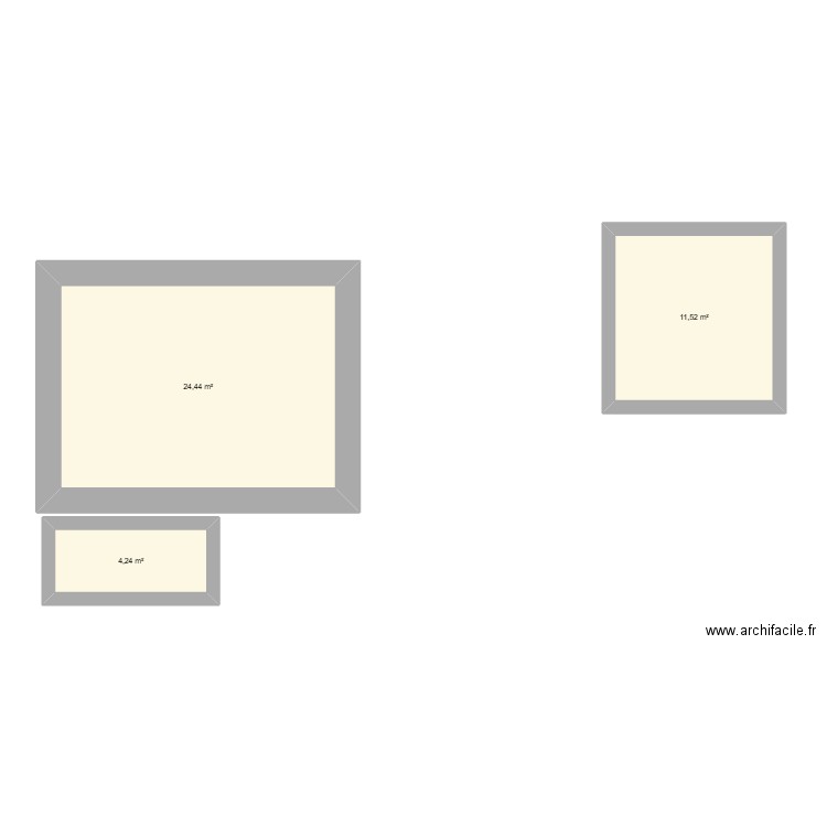GAOU12. Plan de 3 pièces et 40 m2
