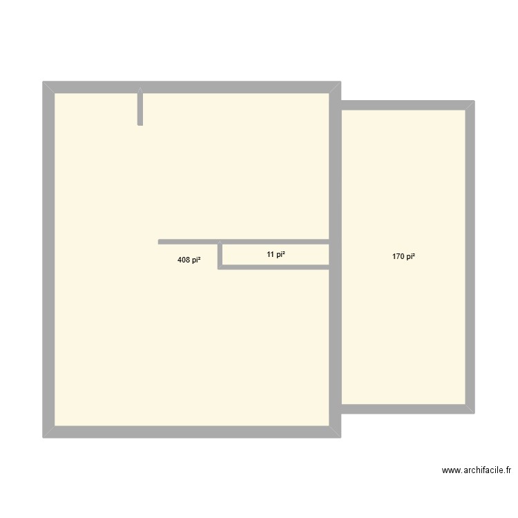 Plan 1609. Plan de 3 pièces et 55 m2