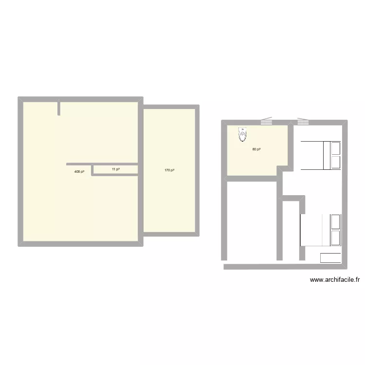 Plan 1609. Plan de 4  et 62 m²