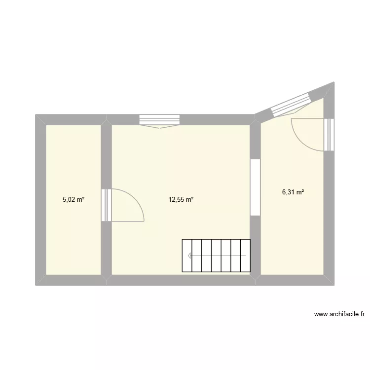CHAZALLET - ROUEN. Plan de 3  et 24 m²