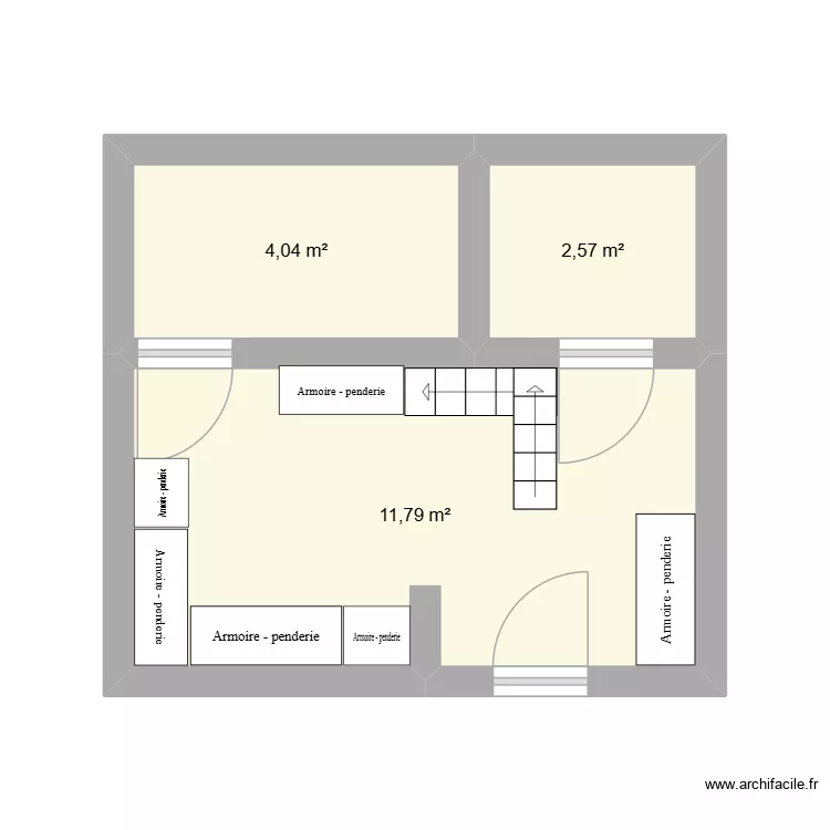 Gros buisson. Plan de 3 Pièces et 18 m² Gros buisson. Plan de 3 Pièces et 18 m²
