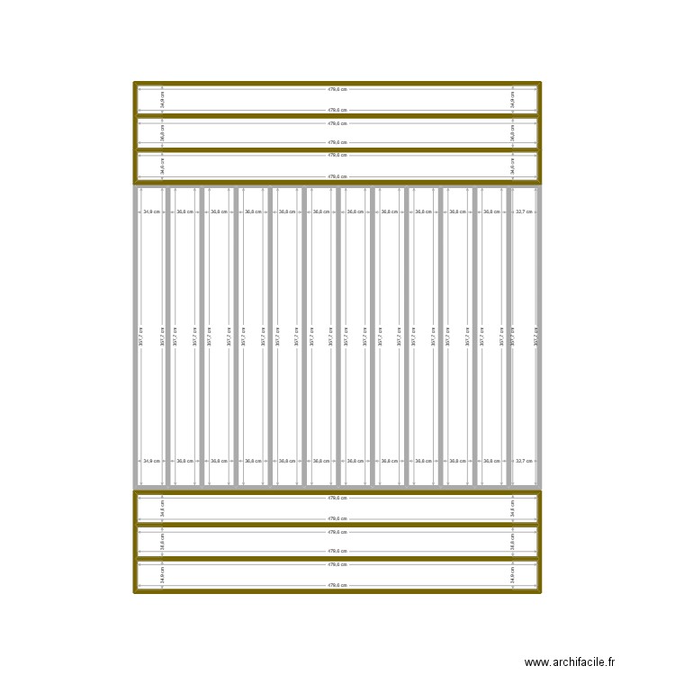 Plancher RDC. Plan de 18 pièces et 26 m2