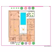 Esquisse 4 chambres WC visiteur Zone Chambre avec SAS et toiture