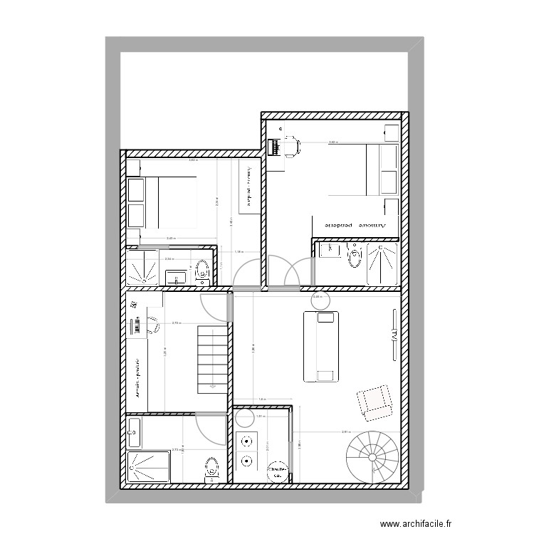 retaillons etage. Plan de 0 pièce et 0 m2
