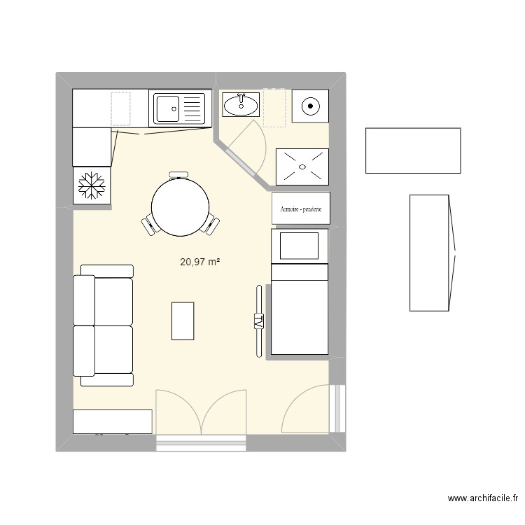 Studio 4. Plan de 0 pièce et 0 m2