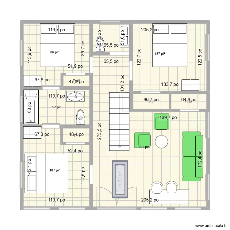 1er &eacute;tage. Plan de 