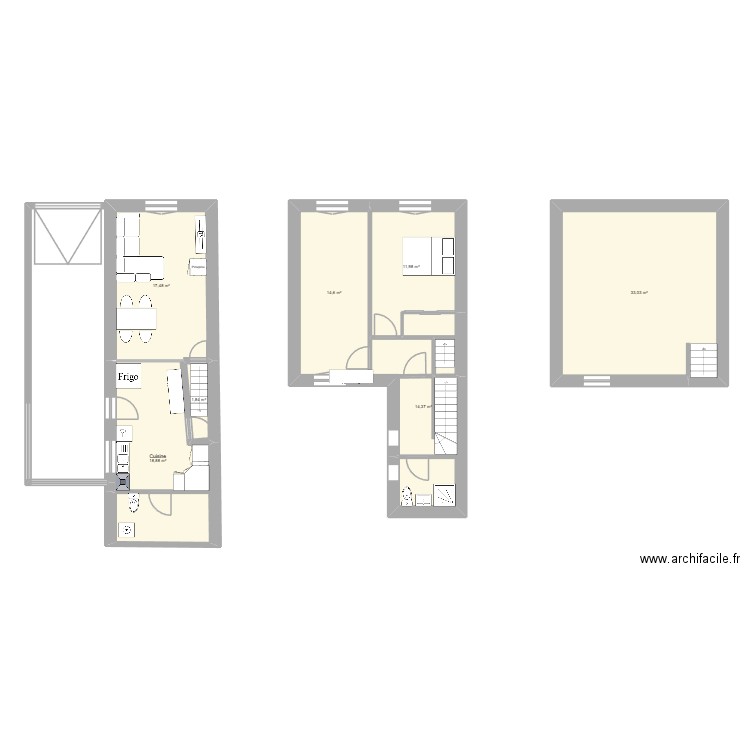 Maison Mailly. Plan de 7 pièces et 112 m2