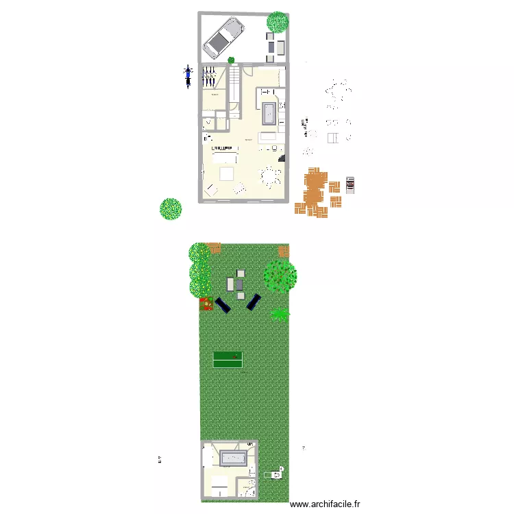 Epinette agrandissement entr&eacute;e cuisine 2. Plan de 4  et 105 m²