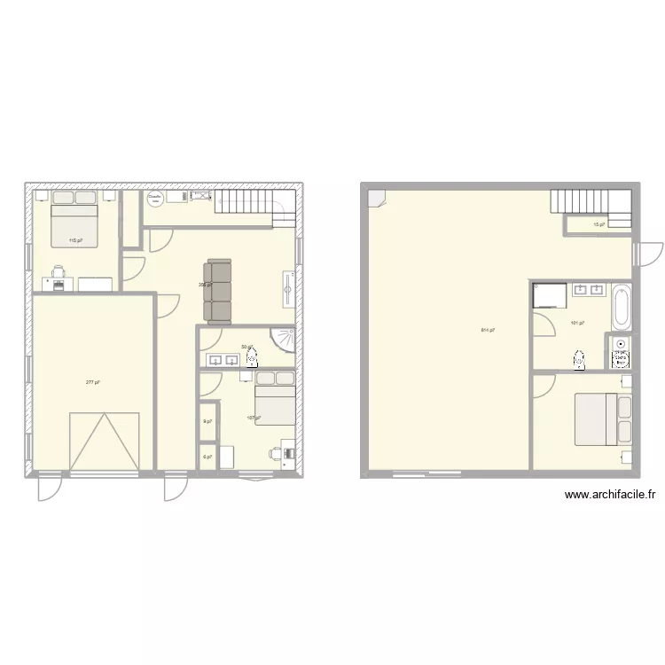Maison HAM (2). Plan de 11  et 175 m²