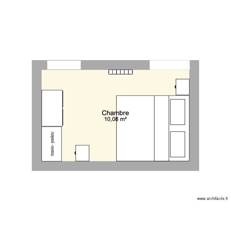 Chambre Naël. Plan de 1 pièce et 10 m2