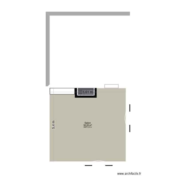 Lau. Plan de 1 pièce et 30 m2