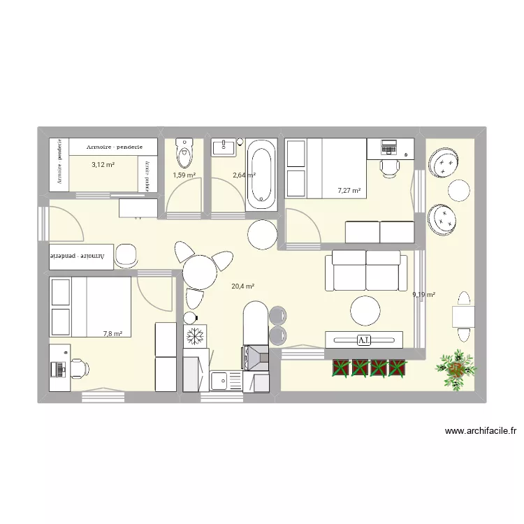 Appartement Cléa 1. Plan de Appartement Cléa 1. Plan de