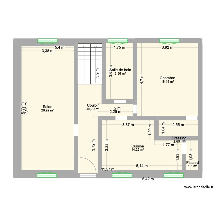 maison Meaux. Plan de 7 pièces et 116 m2