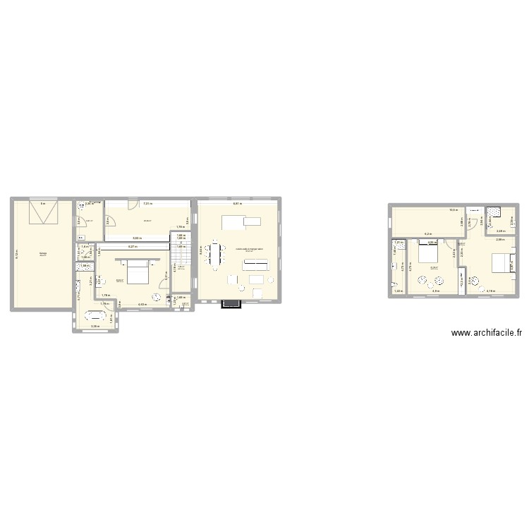 chambre. Plan de 9 pièces et 271 m2