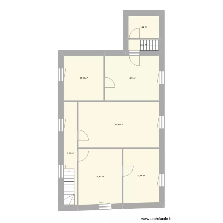 DUBOSSON Etage. Plan de 8  et 90 m²