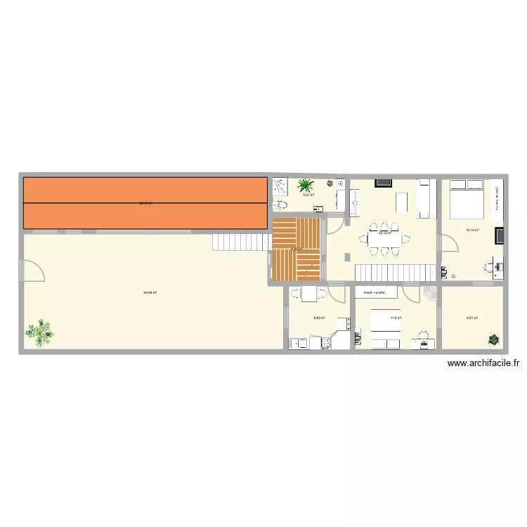 Paul - Etage NEW. Plan de 9  et 172 m²
