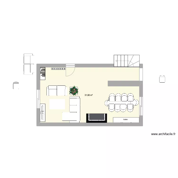 salon s&eacute;jour. Plan de 