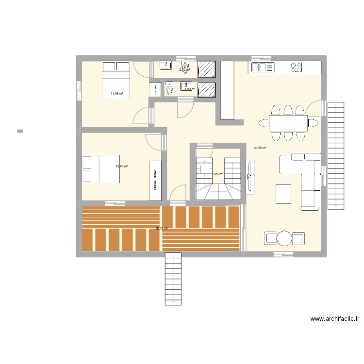 PLAN CASA VAL BENFEITO. Plan de 7 pièces et 103 m2