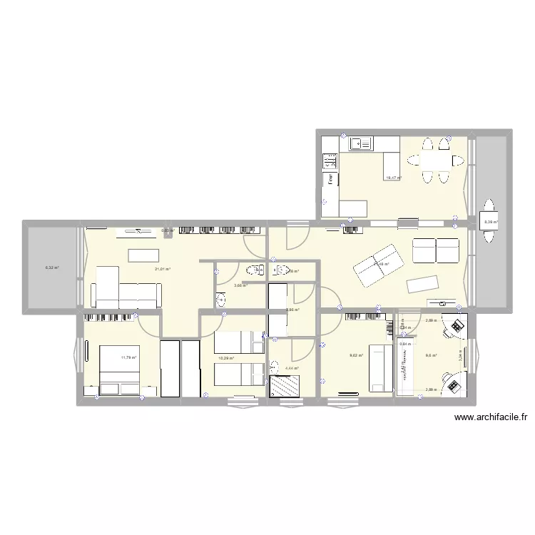 cruseilles0526. Plan de 14  et 131 m²
