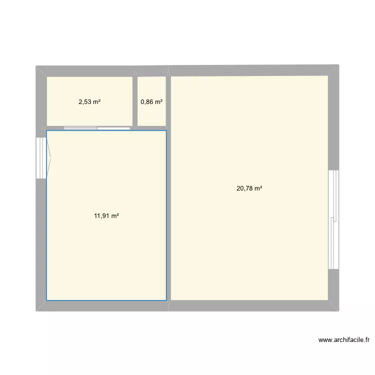 Studio. Plan de 