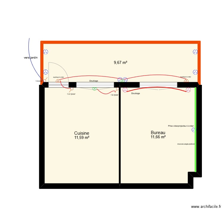 Brossard - issy les moulineaux. Plan de 3 pièces et 33 m2
