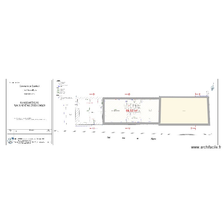 Surface PM R+1. Plan de 2 pièces et 127 m2