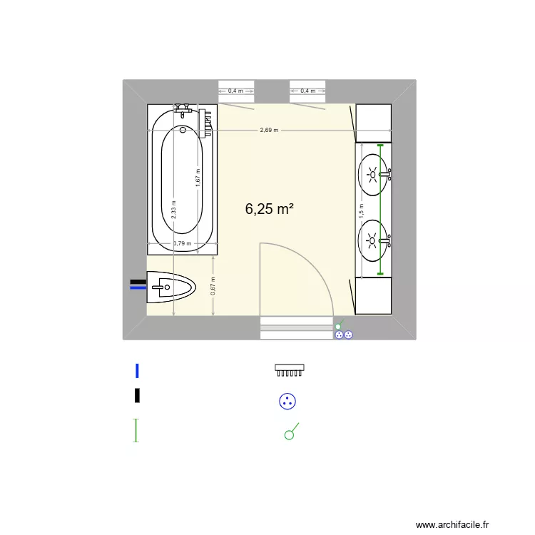 hr0185/2026. Plan de 1 et 6 m² hr0185/2026. Plan de 1 et 6 m²