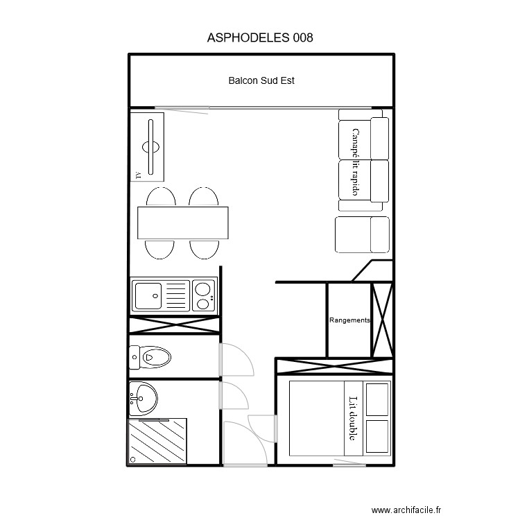 ASP008. Plan de 14 pièces et 36 m2