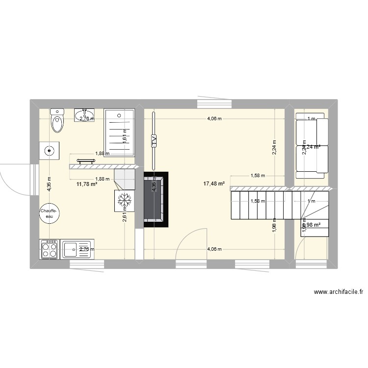 Julien. Plan de 4 pièces et 33 m2