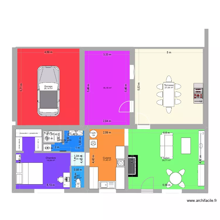 Julien. Plan de 9  et 138 m²