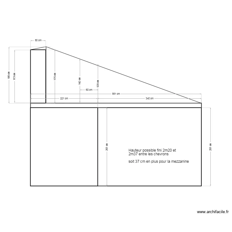 Mezzanine Lea V1. Plan de 