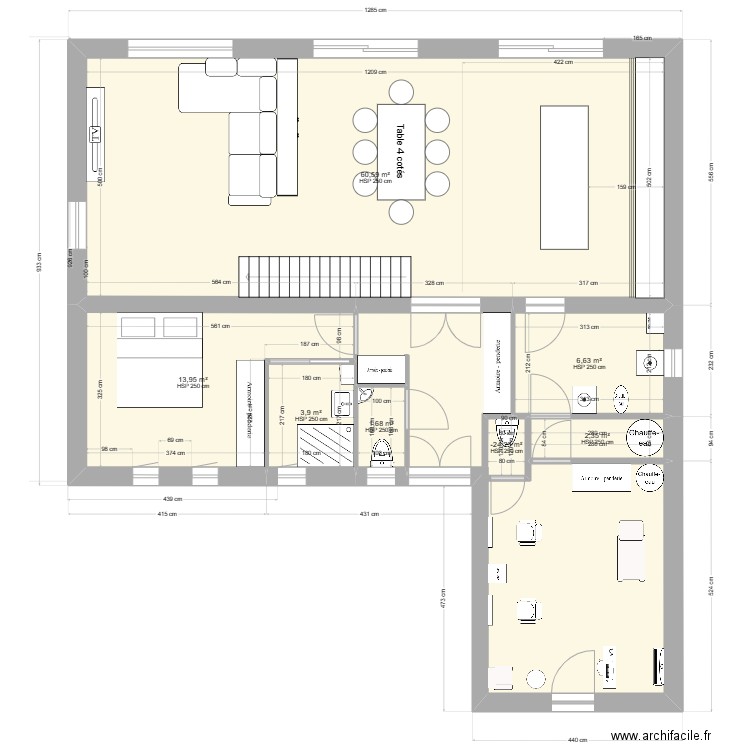 Maison Warlaing - Salon de coiffure 2. Plan de 17 pièces et 319 m2