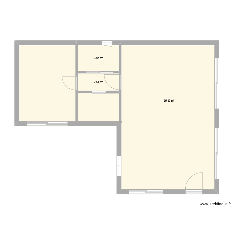 chalet. Plan de 3 pièces et 72 m2