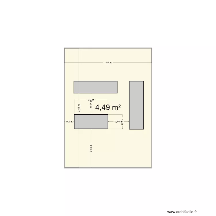 niches Mazen. Plan de 1  et 4 m²